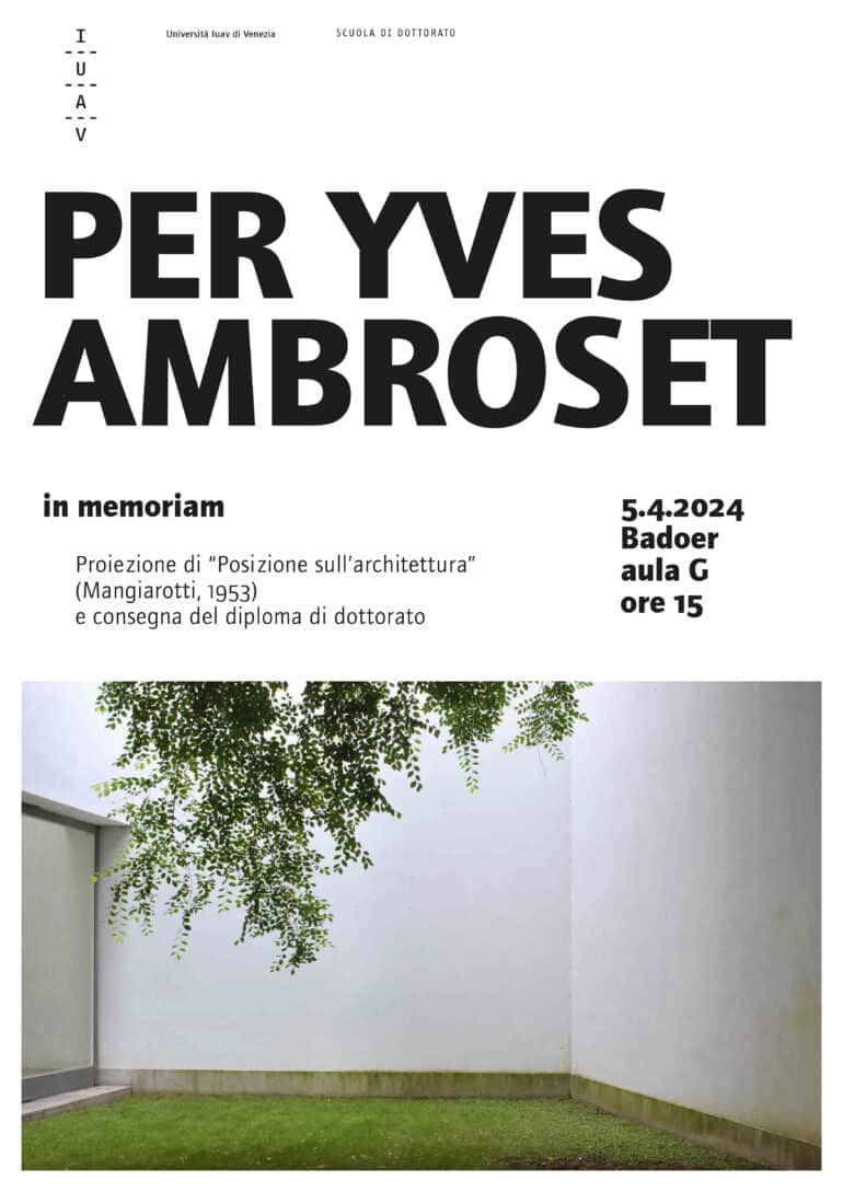 Cérémonie – Hommage à Yves Ambrosset à l’Instituto Universitario di Architettura di Venezia