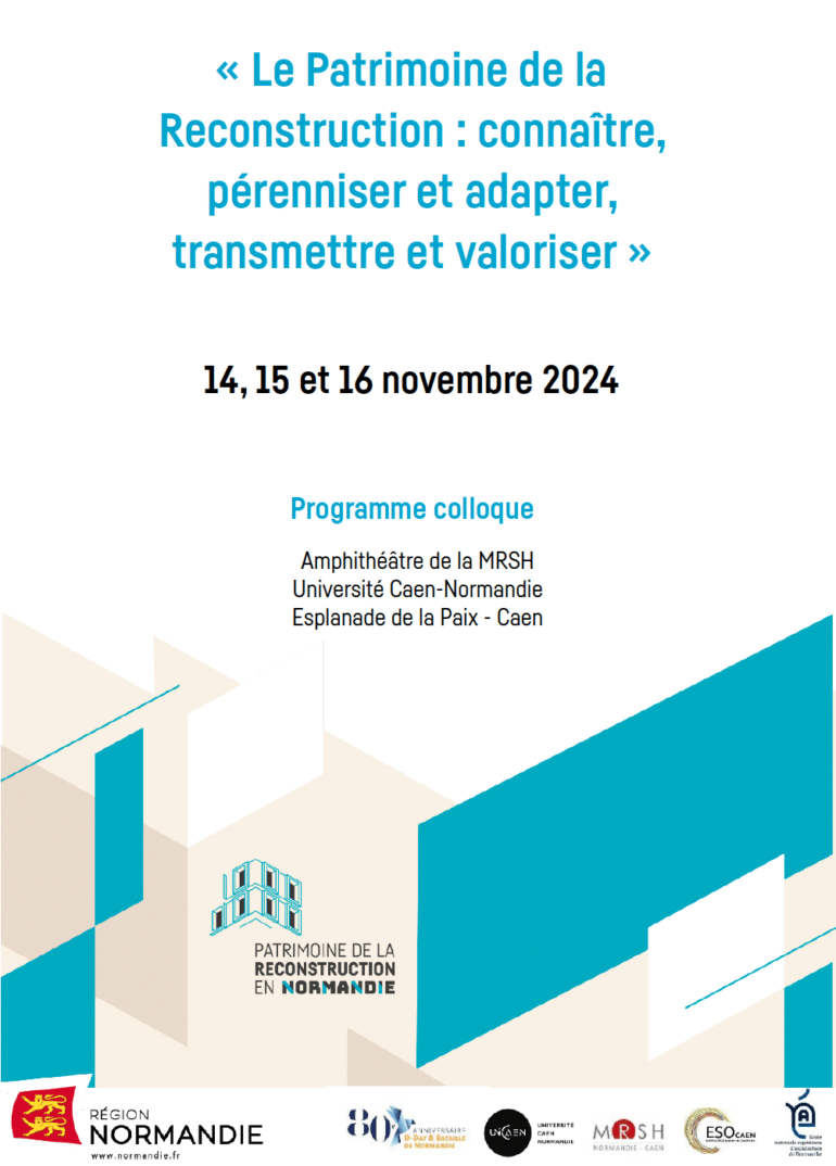 Colloquium - Le Patrimoine de la Reconstruction: connaître, pérenniser et adapter, transmettre et valoriser